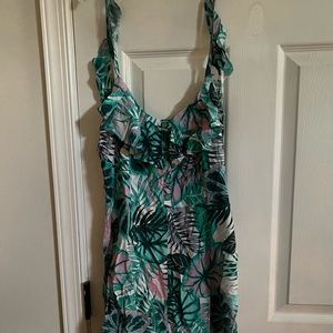 Tropical print romper